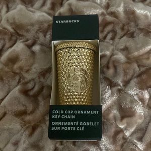 2022 Starbucks Gold Holiday Ornament/Keychain